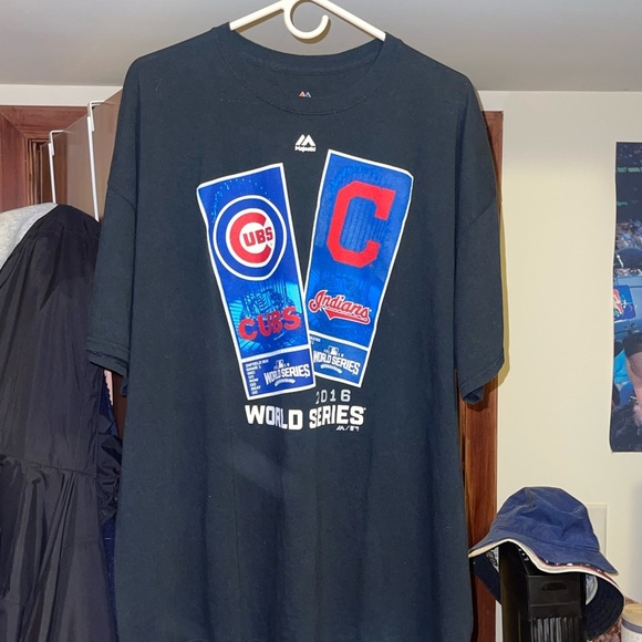 2016 World Series Chicago Cubs vs Cleveland Indians t shirt size 2XL - Picture 1 of 4